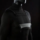 ION Collision Vest Element Side Zip 2026 schwarz mit Seitlichem Reißverschluss und grauem Polster, Seitenansicht
