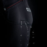 ION Collision Vest Element Side Zip 2026 in Schwarz mit Seitlichem Reißverschluss, Detailansicht der Schutzpolsterung und roter Naht