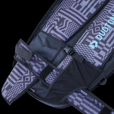 ION Collision Vest Element Side Zip 2026, Navy mit gemustertem Design, Seitlichansicht, Prallschutzweste mit Seitenreißverschluss