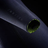 ION Neo Shelter Jacket Core 2027 in Dunkelblau mit Neoprenmaterial und neongelben Details, Detailaufnahme des Ärmels