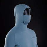 ION Collision Vest Element Side Zip 2026 in Blau mit Kapuze, Seitenreißverschluss, Frontalansicht