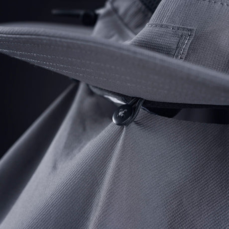 ION Collision Vest Element Side Zip 2026 grau, Seitenreißverschluss-Detail mit Schnalle, Nahaufnahme