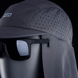 ION Collision Vest Element Side Zip 2026 grau, Frontansicht mit Schutzweste und Sonnenbrille