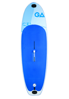 GA Start HD School Board 2026 Stand-Up Paddleboard in Blau und Weiß mit Griffmulden, Draufsicht