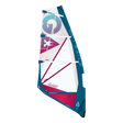GA-Sails 2026 Manic Windsegel mit weißem Tuch, blauem Mast und magenta-pinken Designelementen, Frontalansicht