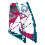 GA-Sails 2026 Manic Windsegel in Pink, Weiß und Petrol mit geometrischem Design, Frontalansicht