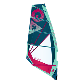 GA-Sails 2026 BOOST Windsegel in Mint-Grün, Pink und Dunkelblau mit grafischem Design, Frontalansicht