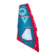 GA-Sails IQ-ME 2026 Windsegel in Blau und Rot, Frontalansicht mit Fensterdetails und Verstärkungen