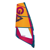 GA-Sails Pure 2026 Windsegel orange rot blau mit Logo und Markendetails, Frontalansicht