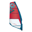 GA-Sails 2026 Hybrid HD Windsegel rot-weiß mit dunkelblauem Rahmen, Frontalansicht