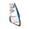GA-Sails 2026 Foxx Windsegel, weiß mit blauem und orange Muster, Frontansicht