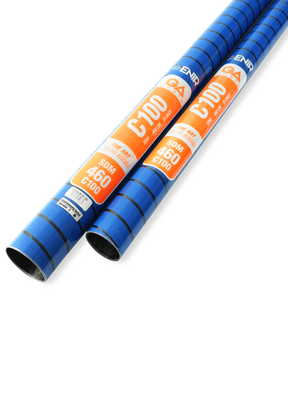GA Masts 100 SDM LTD MTE 2026 Windsurf-Mast blau-orange mit Beschriftung, Detailansicht zweier Masten nebeneinander