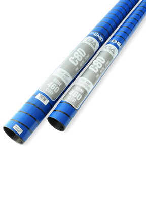 GA Masts 2026 80 SDM Windsurf-Masten in Blau mit Aluminiumschaft, Diagonalansicht zweier Masten