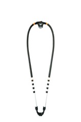 GA-Booms 2026 Black Line Mono Tapered Angelrute, schwarzes Monofilament mit konischen Spitzen und orangefarbenen Akzenten, Frontalansicht
