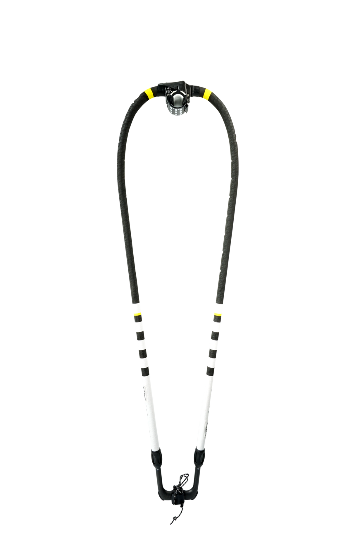 GA Booms 100% Carbon Wave 2026 Waveboardboom schwarz-weiß mit gelben Akzenten, Carbonfaser, Frontansicht