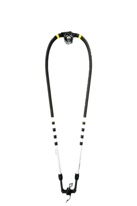 GA Booms 100% Carbon Wave 2026 Waveboardboom schwarz-weiß mit gelben Akzenten, Carbonfaser, Frontansicht