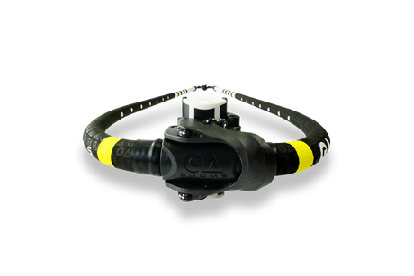 GA Booms 100% Carbon Wave 2026 Waveboardboom schwarz-gelb aus Karbon Frontalansicht