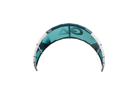 GA-Kites Spark 2026 Lenkdrachen Türkis Weiß Frontalansicht Kitesurfing Material Sportgerät