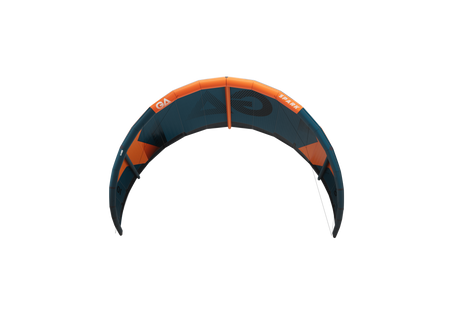 GA-Kites Spark 2026 Lenkdrachen, dunkelblau-orange Nylon, gebogene Form, Frontalansicht