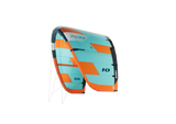 GA-Kites Pure 2026 Kitesegel, türkis-orange, Nylon mit schwarzen Streben und Leinen, Frontalansicht