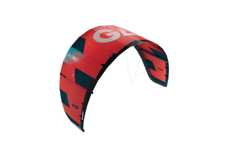 GA-Kites Pure 2026 Kitesegel rot-schwarz mit Designelementen, Frontalansicht