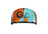 GA Kites MAX 2026 Lenkdrachen orange-türkis mit GA-Logo, Draufsicht auf Schirm mit schwarzem Rahmen