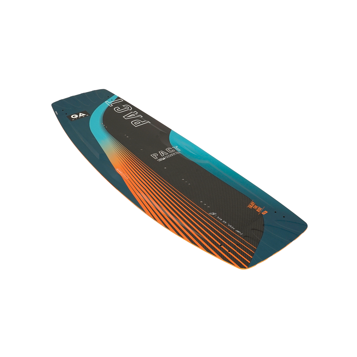 GA 2026 Kiteboard Pact Bd in Blau, Türkis und Orange mit strukturierter Oberfläche, Draufsicht