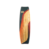 GA Watts Kiteboard 2026 mit schwarzem Rand, rotem und gelbem Holzdesign, Draufsicht