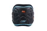 GA BEAT Waist Harness LTD 2026 in Schwarz mit türkisen Akzenten, Frontansicht, Kiteboarding-Trapez mit gepolstertem Design