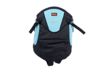 GA Rider Seat Harness 2026, Schwarz-Blau, Sitzgurt mit Schulterträgern, Draufsicht