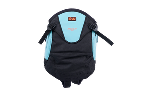GA Rider Seat Harness 2026, Schwarz-Blau, Sitzgurt mit Schulterträgern, Draufsicht