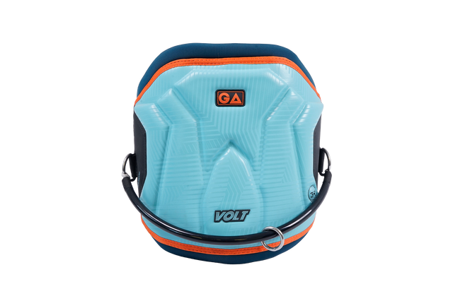 GA VOLT PRO Waist Harness LTD MTE 2026 in Hellblau mit dunkelblauen und orangefarbigen Streifen, Draufsicht