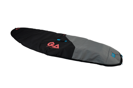 GA Windsurf Light Board Bag 2026, schwarz-grau, Transporttasche mit rotem GA-Logo, Seitenperspektive
