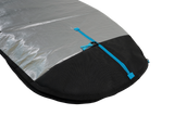 GA Windsurf Light Board Bag 2026, grau-schwarz mit blauen Verschlussgurten, Transporttasche für Windsurfboards, Detailansicht