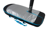 GA 2026 Wing Board Bag Sidewall, schwarze und blaue Schutztasche mit silberner Innenseite und Tragegriffen, Draufsicht
