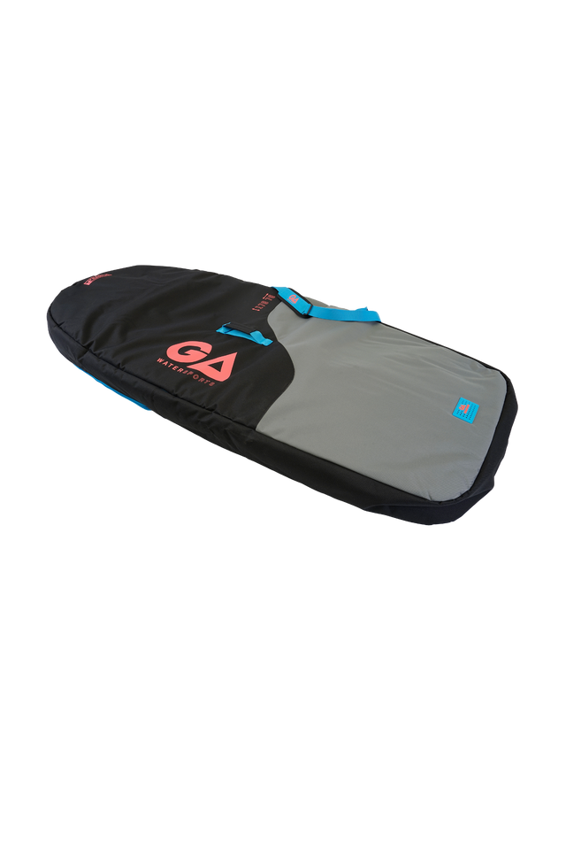 GA 2026 Wing Board Bag Sidewall, Schwarz-Grau mit blauen Akzenten, gepolsterte Schutztasche, Seitenansicht