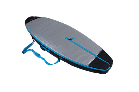 GA Wing DW Board Bag Sidewall 2026, grau mit blauem Rand, Transporttasche für Wingboards, mit Tragegriffen, Seitenansicht