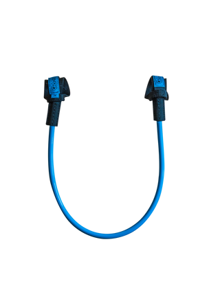 GA Fixed Harness Lines 2026 Kiteboard Leinen blau mit schwarzen Befestigungen, Frontalansicht