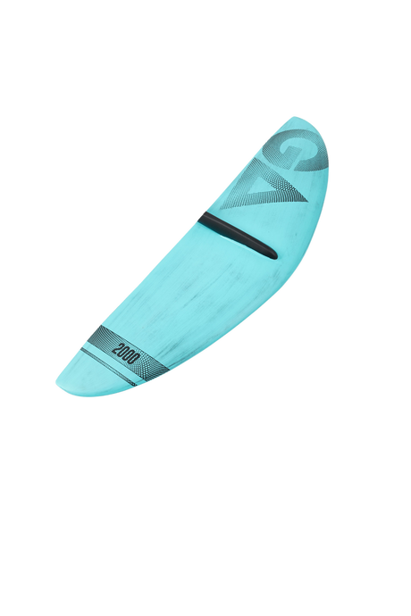 GA Foil Front Wing in Hellblau, Frontansicht, modernes Foil-Design mit schwarzen Akzenten