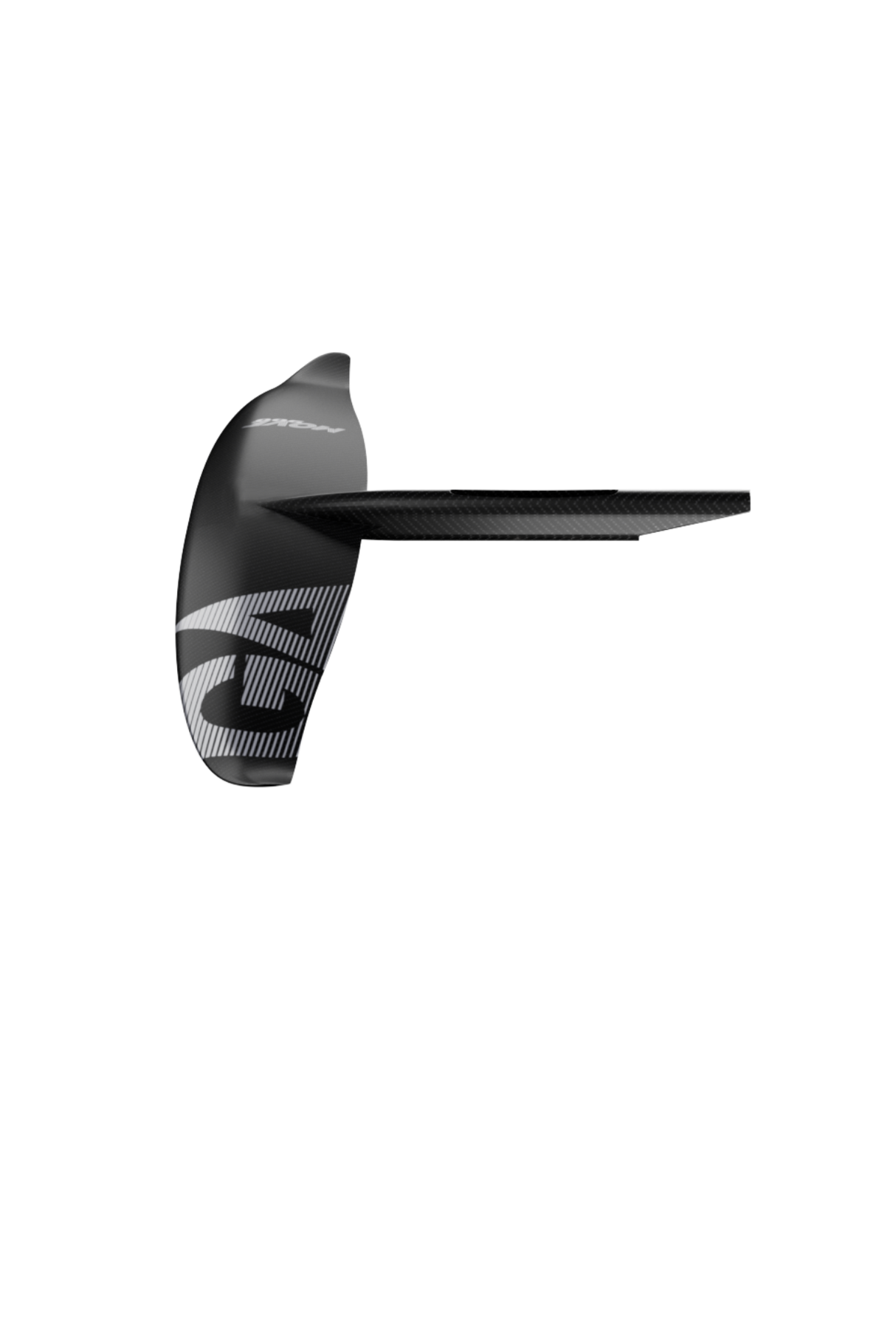 GA 2026 Foil Front Wing MOVE, schwarz, Seitenansicht mit geschwungener Flügelform und Holm