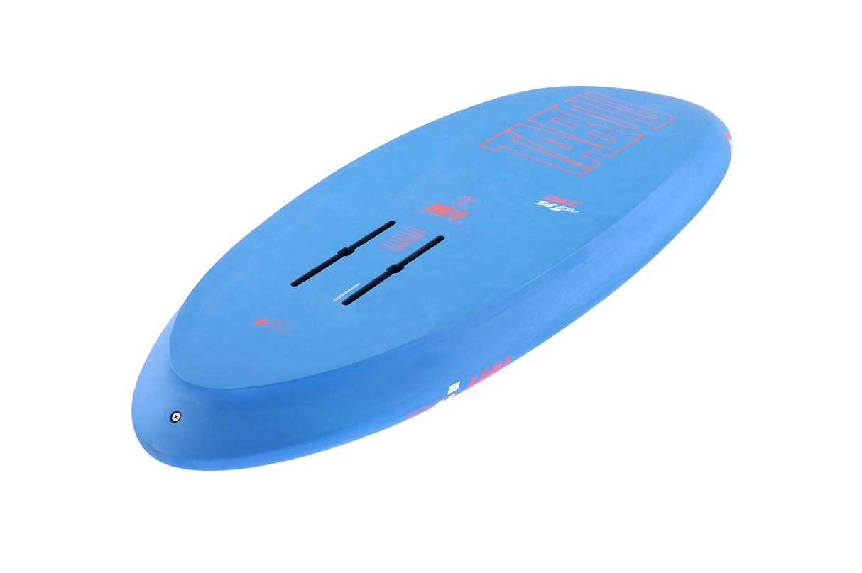 Tabou 2026 Tiny HD Waveboard in Blau mit schwarzen Griffen, Seitenansicht auf weißem Hintergrund