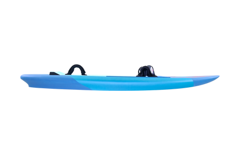 Tabou 2026 Tiny HD Waveboard in Blau, Seitenansicht mit schwarzen Griffen
