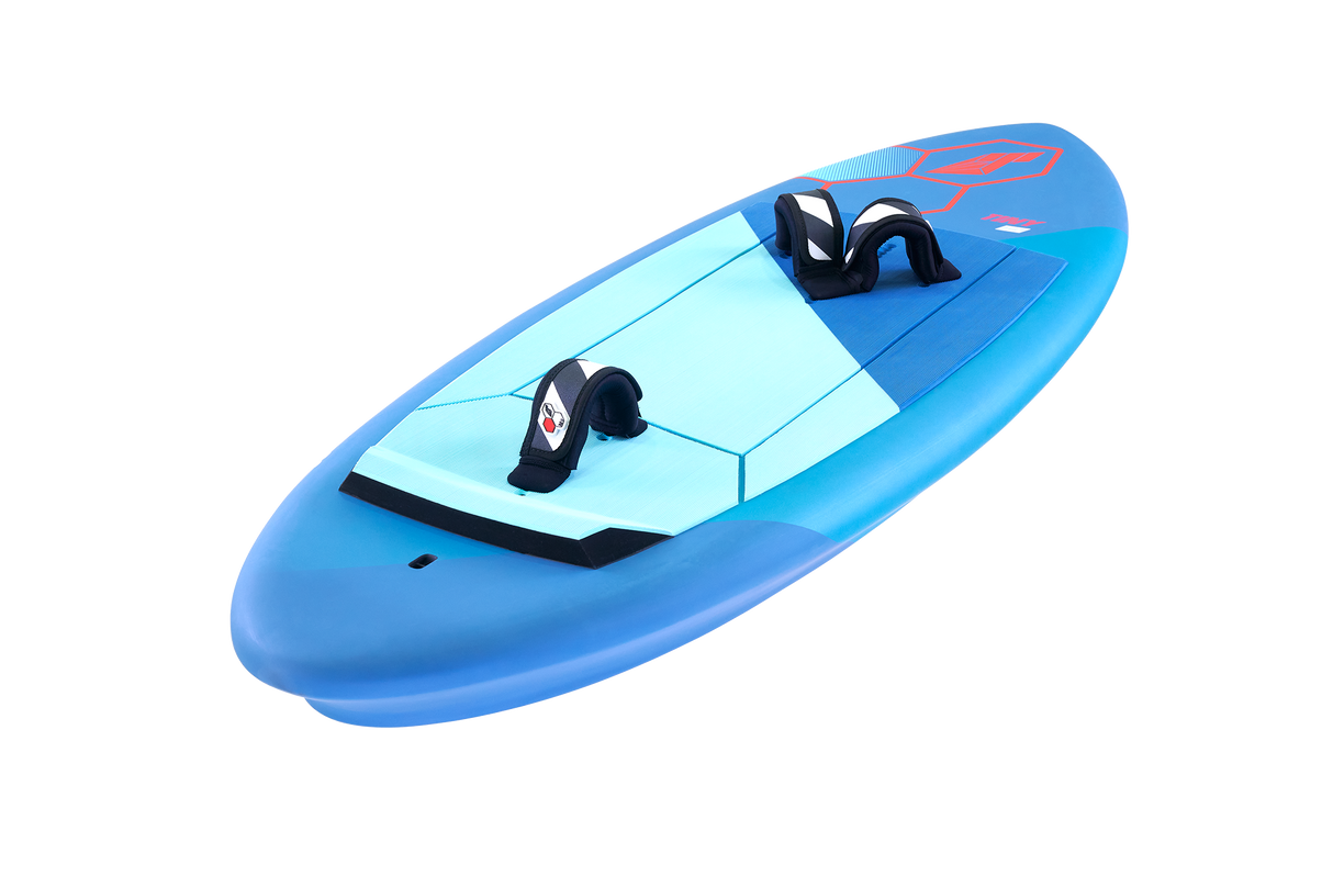 Tabou 2026 Tiny HD Hydrofoil Board in Blau mit hellem Fenster und schwarzen Fußschlaufen, Draufsicht