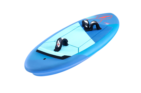 Tabou 2026 Tiny HD Hydrofoil Board in Blau mit hellem Fenster und schwarzen Fußschlaufen, Draufsicht