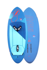 Tabou 2026 Tiny HD Kiteboard, blau mit hellblauen Akzenten, Draufsicht auf Ober- und Unterseite