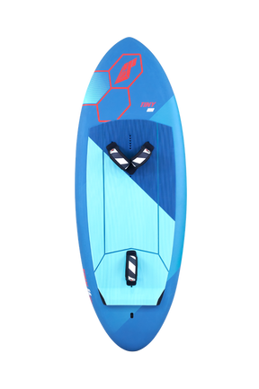 Tabou 2026 Tiny HD Kiteboard, blau-türkis, Draufsicht mit rotem Logo und schwarzem Griff, kompaktes Design für Anfänger