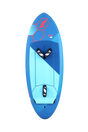 Tabou 2026 Tiny HD Kiteboard, blau-türkis, Draufsicht mit rotem Logo und schwarzem Griff, kompaktes Design für Anfänger