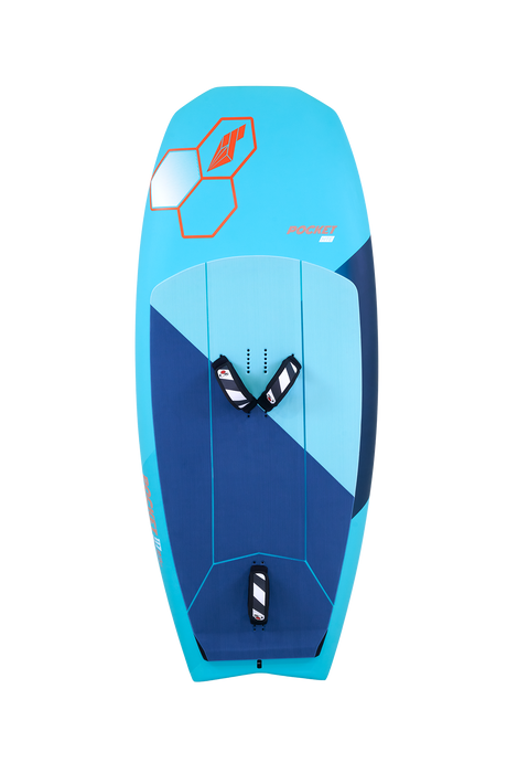 Tabou 2026 Pocket Wing Foil MTE Tragflügelbrett in Blau und Dunkelblau, Draufsicht mit sichtbaren Griffzonen und Befestigungspunkten