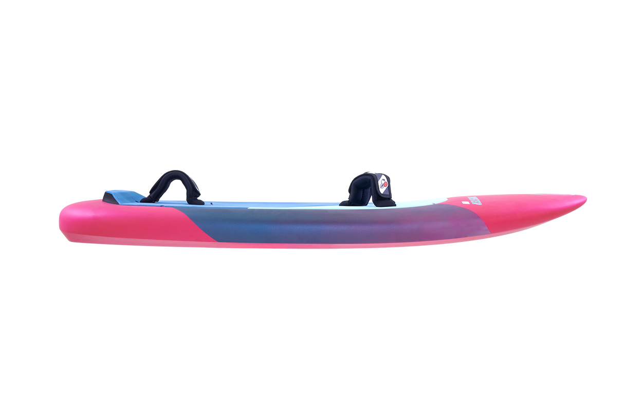 Tabou 2026 Twister Wing Foil, pink und blau, Seitenansicht, Flügel-Foilboard mit Tragegriff