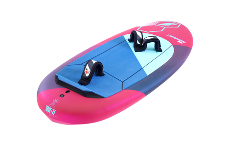 Tabou 2026 Twister Wing Foil in Pink, Blau und Violett mit zwei schwarzen Griffen, Draufsicht